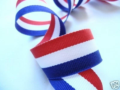 Cinta de grosgrain tejida a rayas patrióticas, Offray, lazos para el cabello rojo/blanco/azul 4 de julio Foto 1 de 4