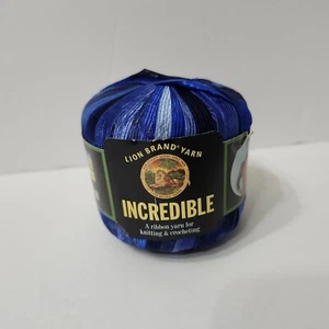 Lion Brand UNGLAUBLICHES Bändchengarn Blautöne 1,75 Oz. - Bild 1 von 7