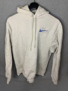 Nike Hoodie Cream And Blue Sweater Pullover Vintage Y2k Sized Medium Men’s - Picture 1 of 5