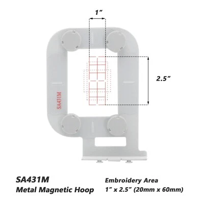 Magnetic Embroidery Hoop 1"x2.5" SA431M for Brother/Babylock  No Fabric Damag - Image 1 of 4