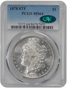 1878 8TF Morgan PCGS CAC MS 64 - Picture 1 of 2