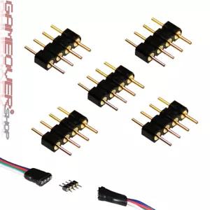 🔴 5x RGB 4 Pin LED Stecker Steckverbinder Verbinder Adapter Strip 5050 3528 - Bild 1 von 1