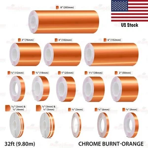 Vinyl Pinstriping Pin Stripe Styling Adhesive Tape Sticker CHROME BURNT-ORANGE - Picture 1 of 27