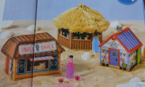 Nur Kreuzstichkarte - Bauen Sie Ihre eigene sandige Szene 3D Strandhütten & Hütten - Bild 1 von 1
