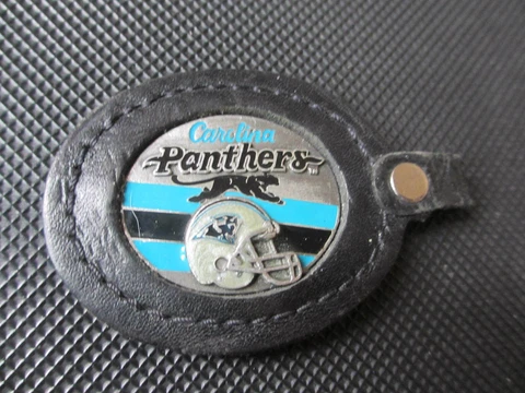NFL Carolina Panthers Leather Key or Bag Tag Cover
