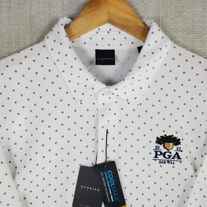 DUNNING x OAK HILL NEW $110 Size 2XL Polo Shirt Mens White Jacquard Golf Coolmax - Picture 1 of 21