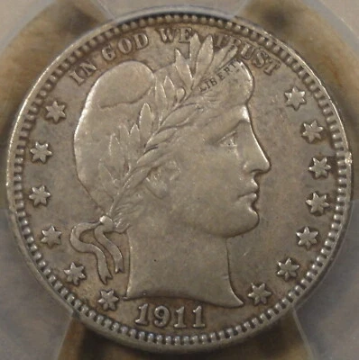 1911-D Barber Quarter 25c PCGS Certified XF45 - Image 1 of 4
