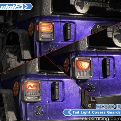 Tail Light Housing w/Clear Lens/Cover Guard for SCX10 III Jeep JL Wrangler - Image 1 of 4