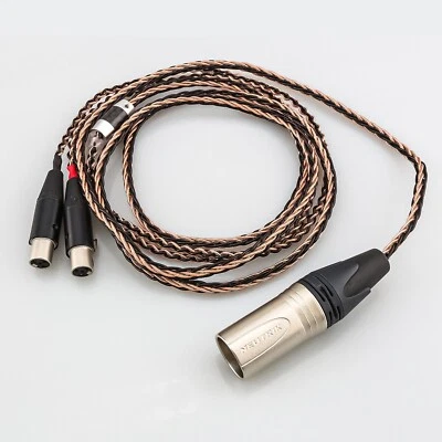 8core 7N OCC Silver Plated Headphone Cable For Audeze LCD-3 LCD-2 LCD-X LCD-XC