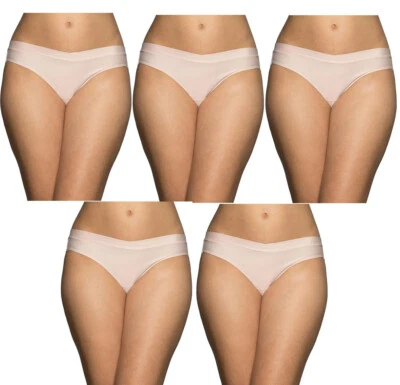 5 Prs Vanity Fair Beyond Comfort Silky Stretch Bikini 18291 Quartz 5-6-7-8 - Image 1 of 4