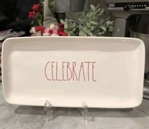 Rae Dunn Red Large Lettering CELEBRATE Platter Holiday Celebration - Picture 1 of 1