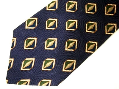 Vtg Bill Blass Black Label Mens Necktie Tie Purple Green Gold Geometric Silk 59" - Image 1 of 4