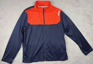AND1 Full Zip Track Jacket Mens Extra Large XL Navy Blue Orange Athleisure - Picture 1 of 11