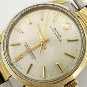 Rolex Oyster Perpetual Gold Plated Two Tone Automatic Men's 34mm Vintage - 1024 - Picture 1 of 14