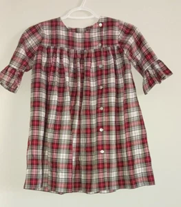 Shrimp and Grits Kids Girls Size 6 Red Green White Plaid Dress - Picture 1 of 6