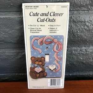 Bear My Heart Light Switch Cover DIY Project Cute Clever Cut Outs Vintage - Picture 1 of 2