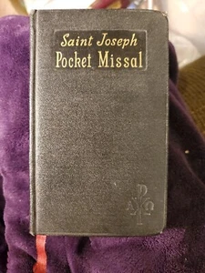 Saint Joseph Pocket Missal 1961 Vintage Catholic Book Religion Black Small Size - Bild 1 von 6