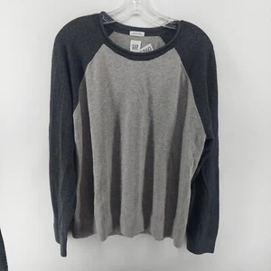 gap sweater men size XL gray & black linen blend crew neck casual knit warm - Picture 1 of 9