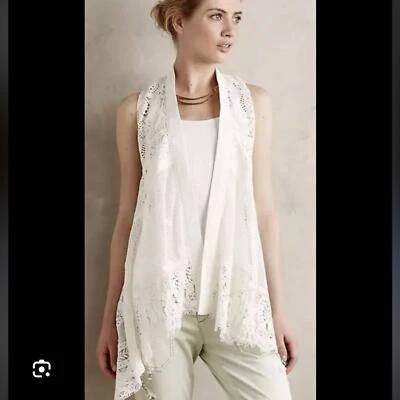 CHALECO DE ENCAJE ANTHROPOLOGIE MEADOW RUE CROCHET PARA MUJER TALLA MEDIANA/GRANDE Foto 1 de 4