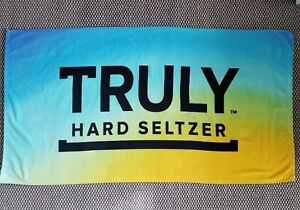Truly Hard Seltzer Beach Towel Set Pool Yellow Green Blue 28" x 52" Ombre