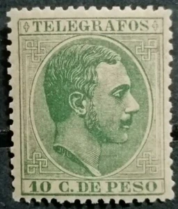 España FILIPINAS telégrafos edifil # 13 ** MNH 1886-1888 Raro - Picture 1 of 2