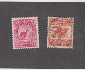 NEUSEELAND (MK6591) # 127-128 Sehr guter Erhaltungszustand - 1MH/1GEBRAUCHT 6p, 1sh KIWI/KEA & KAKA CV 98 $ - Bild 1 von 1
