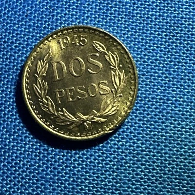 Moneda de oro de 2 pesos de México 1945 "Dos Peso" - 90% oro - MONEDA GEMA Foto 1 de 4