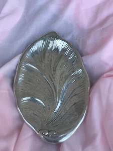 Vintage Poole Sterling Silber Blatt Tablett Schale Bananenblatt 440 Original Box - Bild 1 von 8