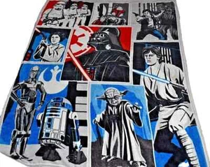 7T!WOW! Manta de felpa 50x60 Star Wars Darth Vader Yoda R2D2 C3PO - Imagen 1 de 5