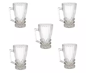 Juego de 6 elegantes tazas de café de té de cristal 270 ml aptas para lavavajillas sin plomo - Imagen 1 de 3