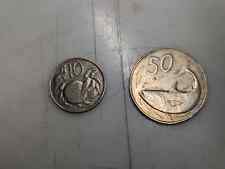 COOK-INSELN , 2 versch. Münzen, 10 +50p, 1973 +1987, gut gebraucht, #224#