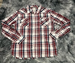 Levis Shirt Mens Size XXL Red Plaid Farm Chore Work Two Horse Brand White Tab - Picture 1 of 6