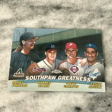 2001 Topps Chrome Combos Southpaw Greatness #TC17 Spahn Koufax Johnson Carlton