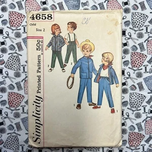 Patrón de costura Simplicity 4658 Pantalones para niños Chaqueta Pañuelo Western Talla 2 Corte - Imagen 1 de 3