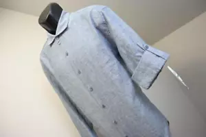 Cubavera Hawaiian Shirt Linen Poly Gray Long Sleeve Mens Size Large NWT - Picture 1 of 8