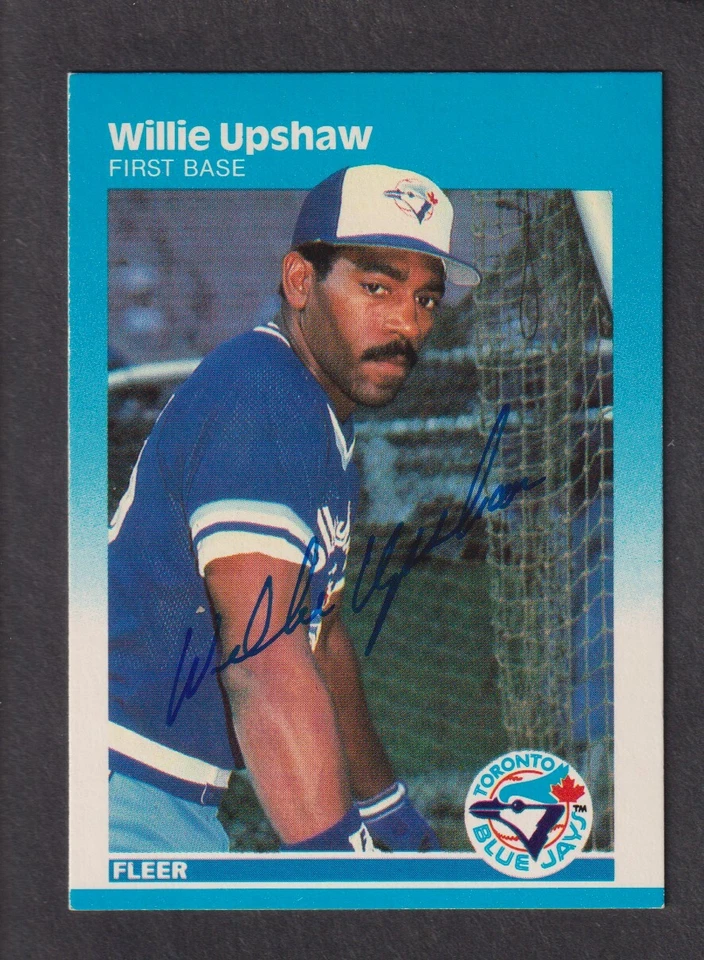 1987 FLEER #239 Willie Upshaw TORONTO BLUE JAYS  SIGNED AUTOGRAPH AUTO COA - Image 1 of 1