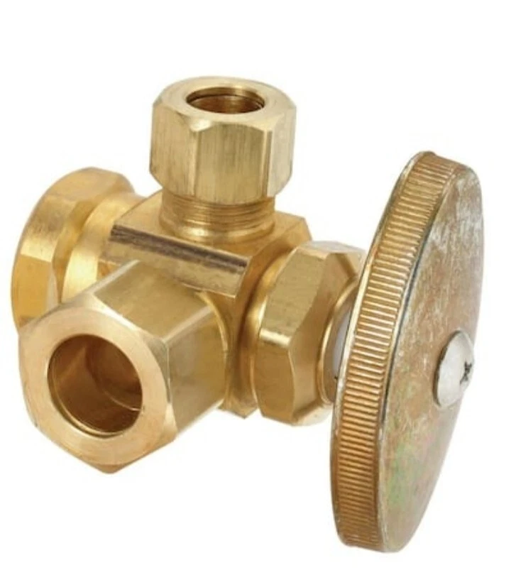 BrassCraft Dual Outlet Stop Valves 1/2” FIP x 3/8” & 1/2” OD Comp. *NEW