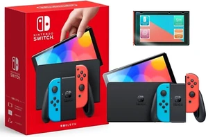 NEW Nintendo Switch OLED 64GB Neon Console SP Bundle + 🛫 2-Day Shipping! 🛬 - Picture 1 of 6