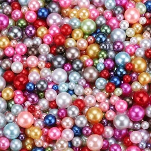 800Pcs Faux Pearl for Crafting, 3-8mm No Hole ABS Round Pearls Beads, Multicolor - Picture 1 of 6