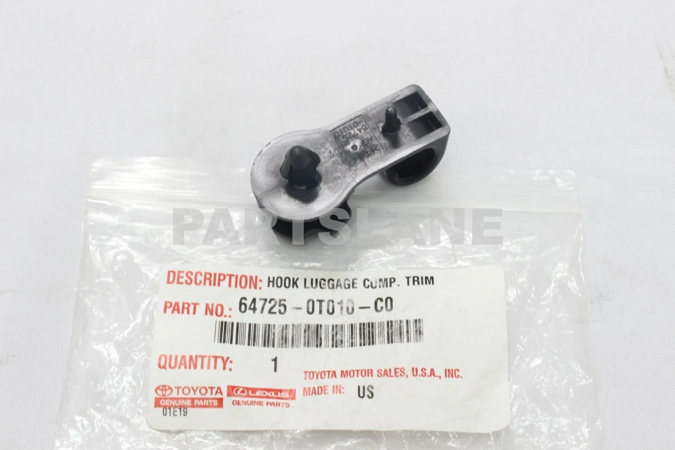 GANCHO MALETERO TOYOTA AVALON CAMRY VENZA FÁBRICA OEM 64725-0T010-C0 Foto 1 de 3