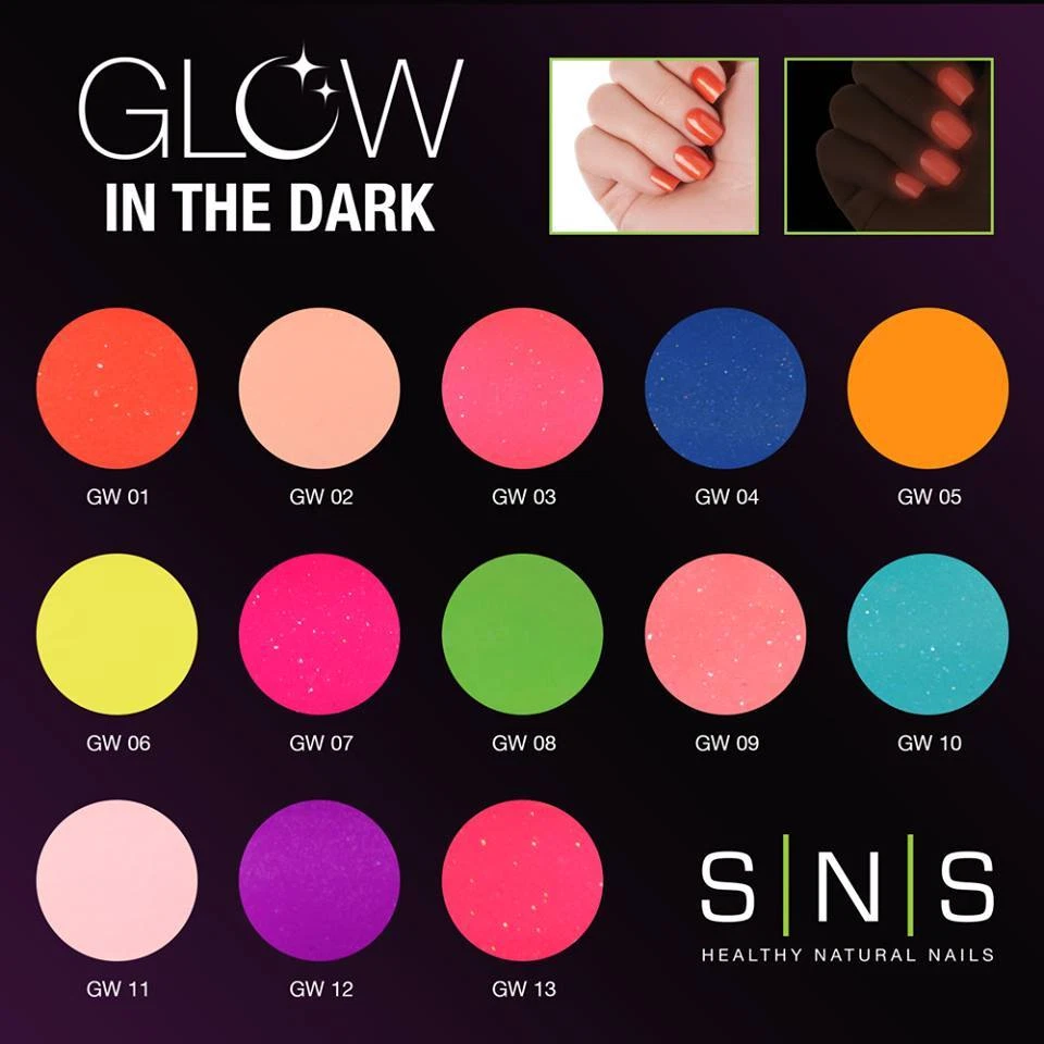 SNS Gelous GLOW IN THE DARK COLECCIÓN POLVO DE INMERSIÓN SIN U/V. SIN OLOR Foto 1 de 1