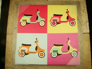 Vintage Vespa Scooter Pop Art on Canvas - Picture 1 of 4