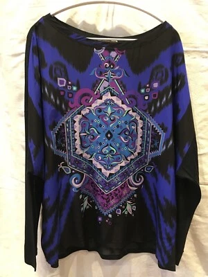 Emilio Pucci - ¡Hermoso! Top 16 estampado SUZANI - crepé de seda púrpura multicolor  Foto 1 de 4