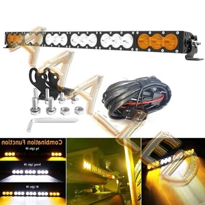33 Inch Curved Led Light Bar Amber White Combo Offroad Trucks Pickup UTV 4WD 12V - Picture 1 of 12