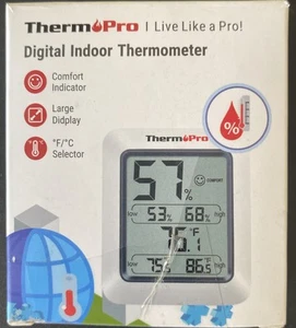 ThermoPro TP50 Digital Indoor Hygrometer/Thermometer Large Display White - Picture 1 of 2