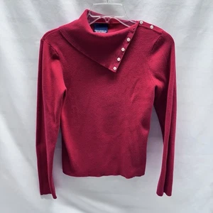 Polo Jean Co. Ralph Lauren Strickpullover mit Schalkragen rot mit Knöpfen - Bild 1 von 6