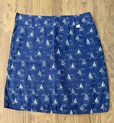 Lazy Jacks Blue Multi 100% Cotton Fully Lined Summer Skirt Uk14 nautical design  - Image 1 of 4