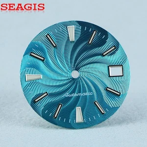 28.5mm Guilloche dial Twisted grain NH35/36 movement blue lume Customized logo - Picture 1 of 11
