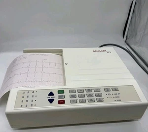 Máquina de ECG Schiller AT-2 12 cables ECG con cables, impresora, batería nueva 6 meses - Imagen 1 de 3