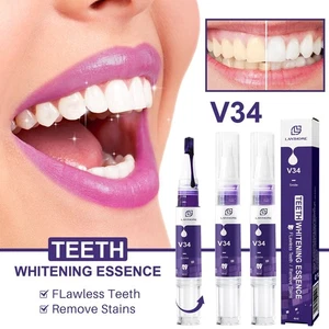 V34 Teeth Whitening Toothpaste Pen Tooth Gel Brighten Clean Serum 4ML - Picture 1 of 11